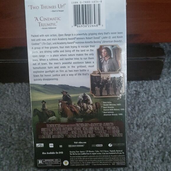 Open Range (2004)  Kevin Costner Robert Duvall Annette Bening VHS NEW Sealed - Picture 2 of 3